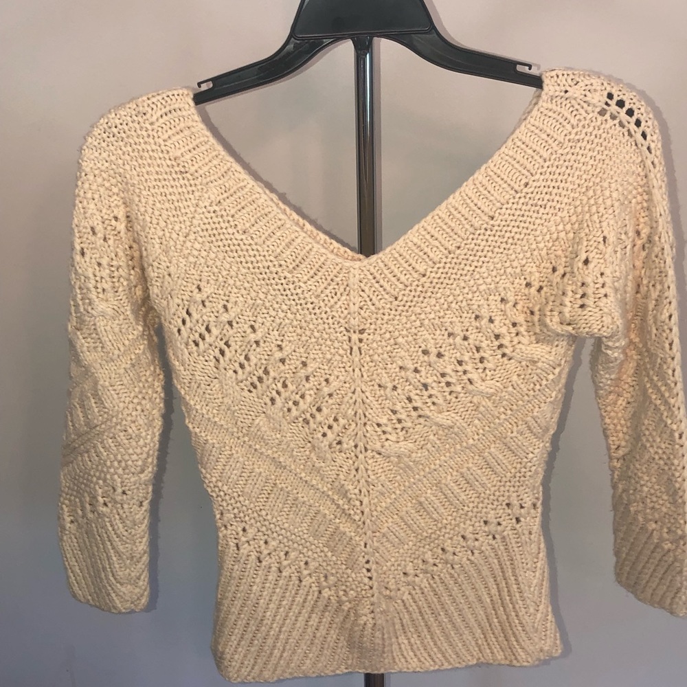 SOLD!!!!!!! Limited Cream Tan Knit Top Size Small